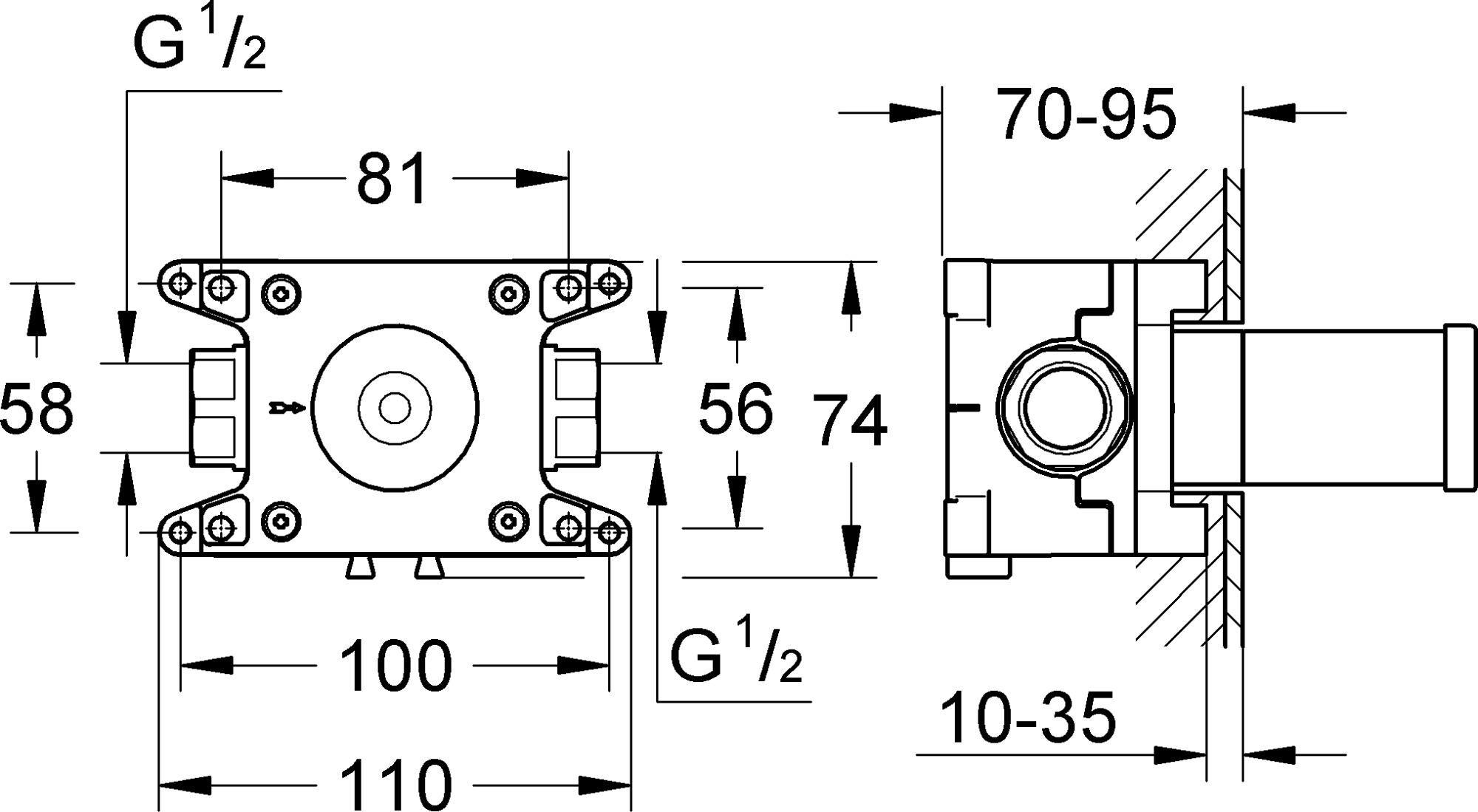 Шланговое подключение Grohe Grohtherm F 35034000