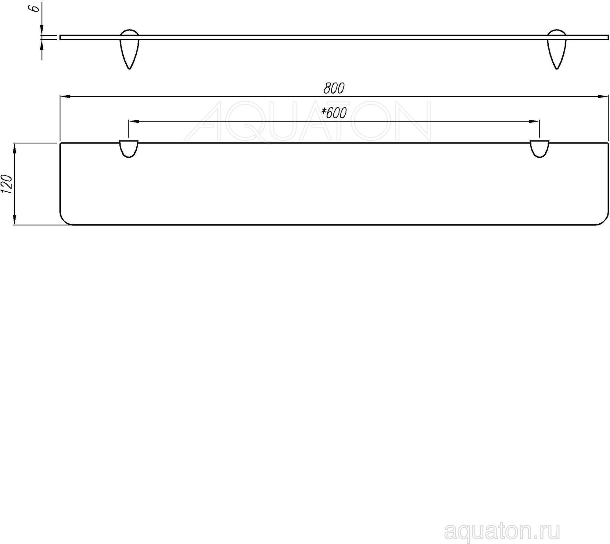 Полка для ванной Aquaton Ария 80 1A144603AA010