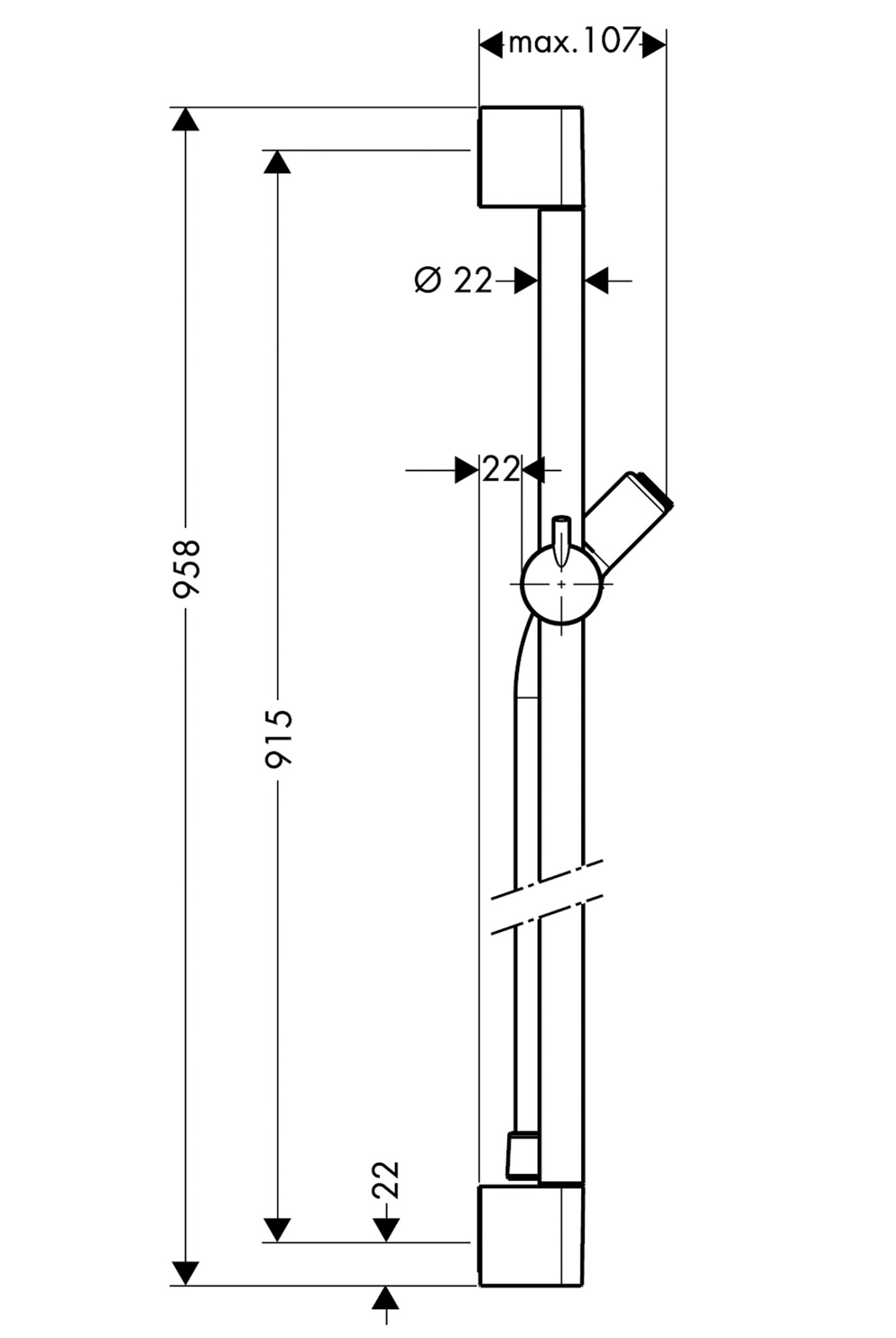 Душевая штанга Hansgrohe Croma 27610000