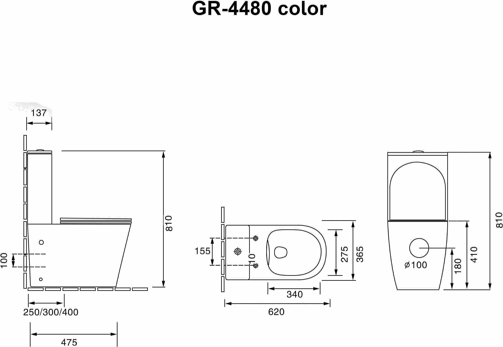 Унитаз-компакт Grossman Color GR-4480GLMS