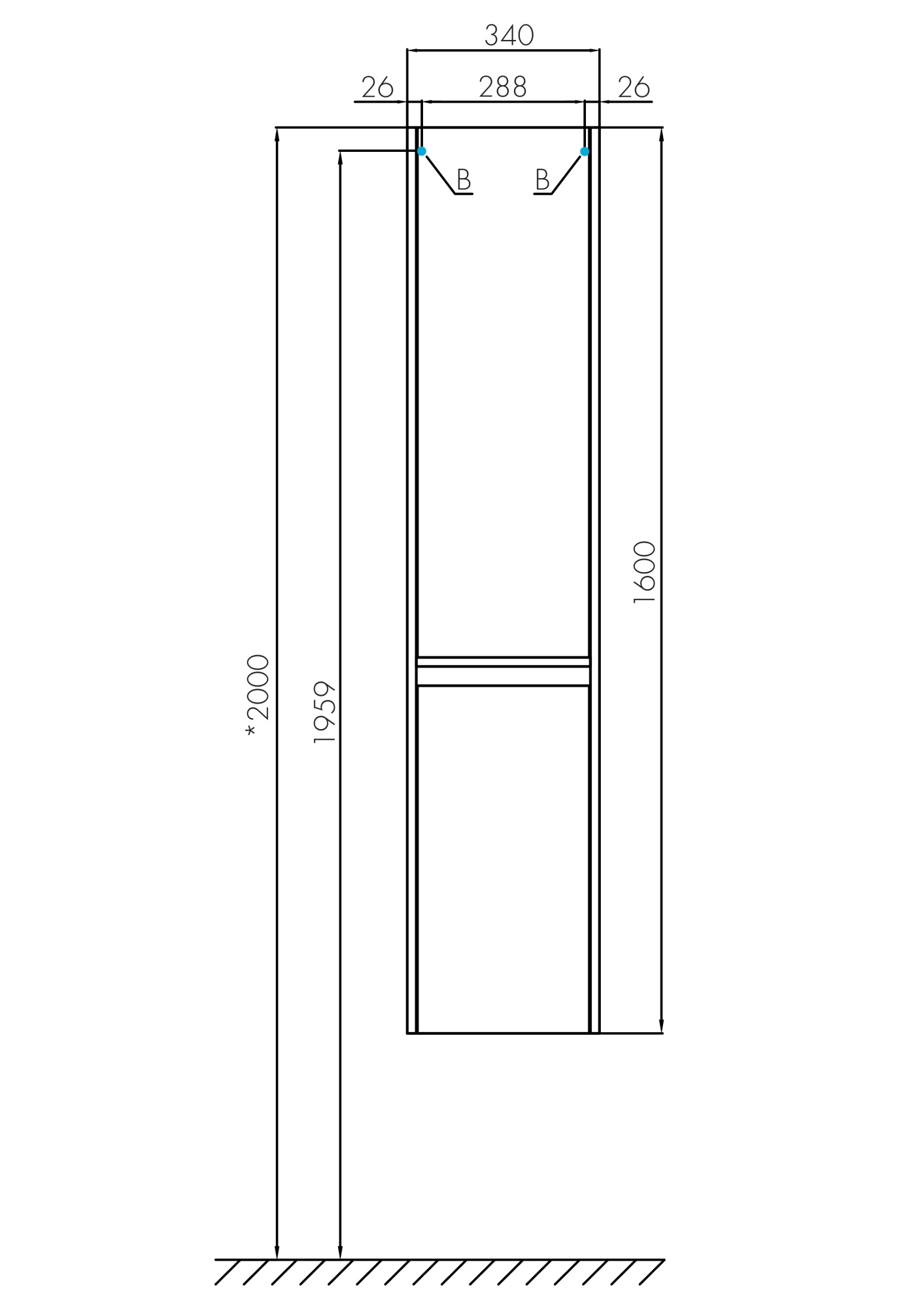 Шкаф-пенал Aquaton Лондри 34 1A236203LH010