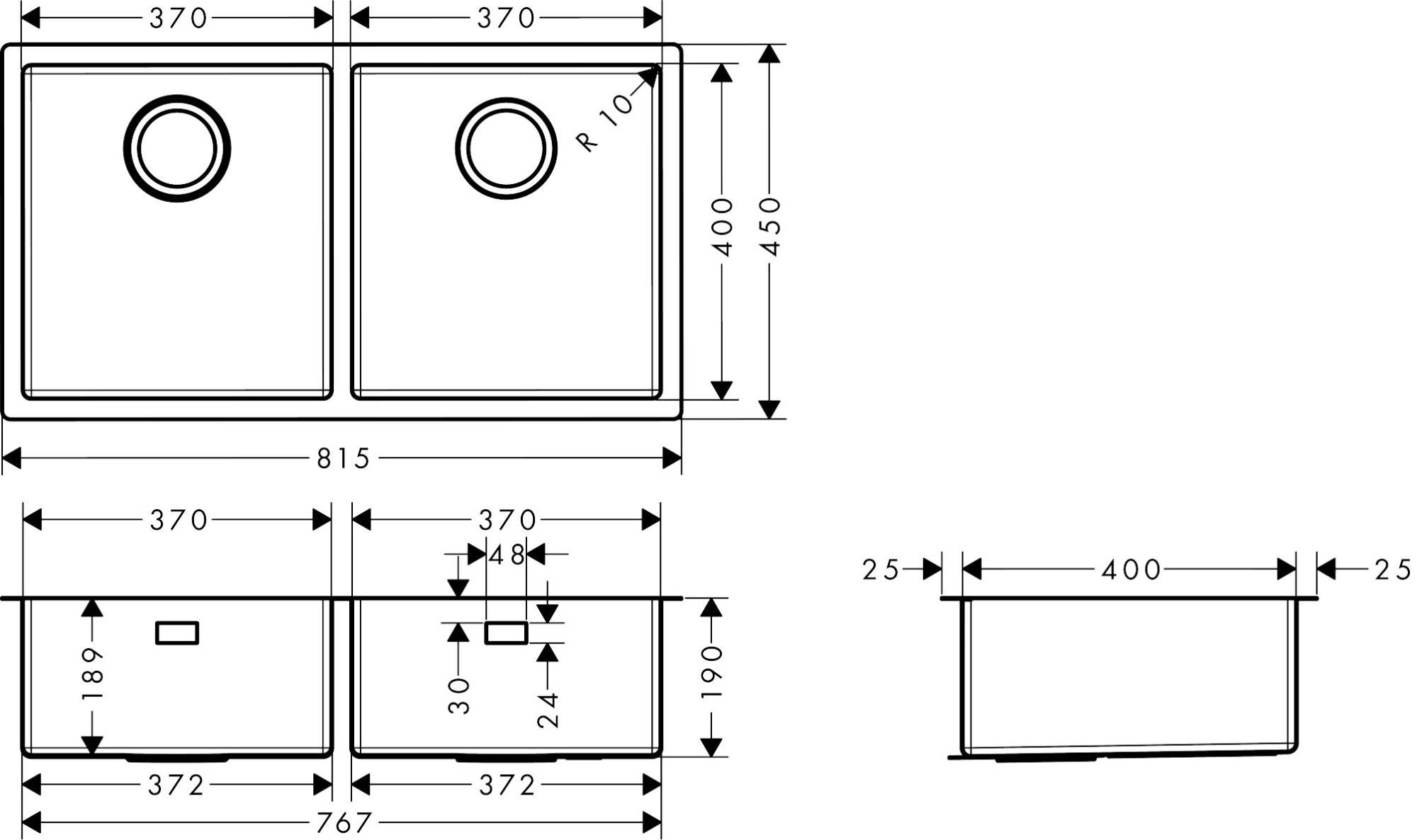 Кухонная мойка Hansgrohe S719-U765 43430800