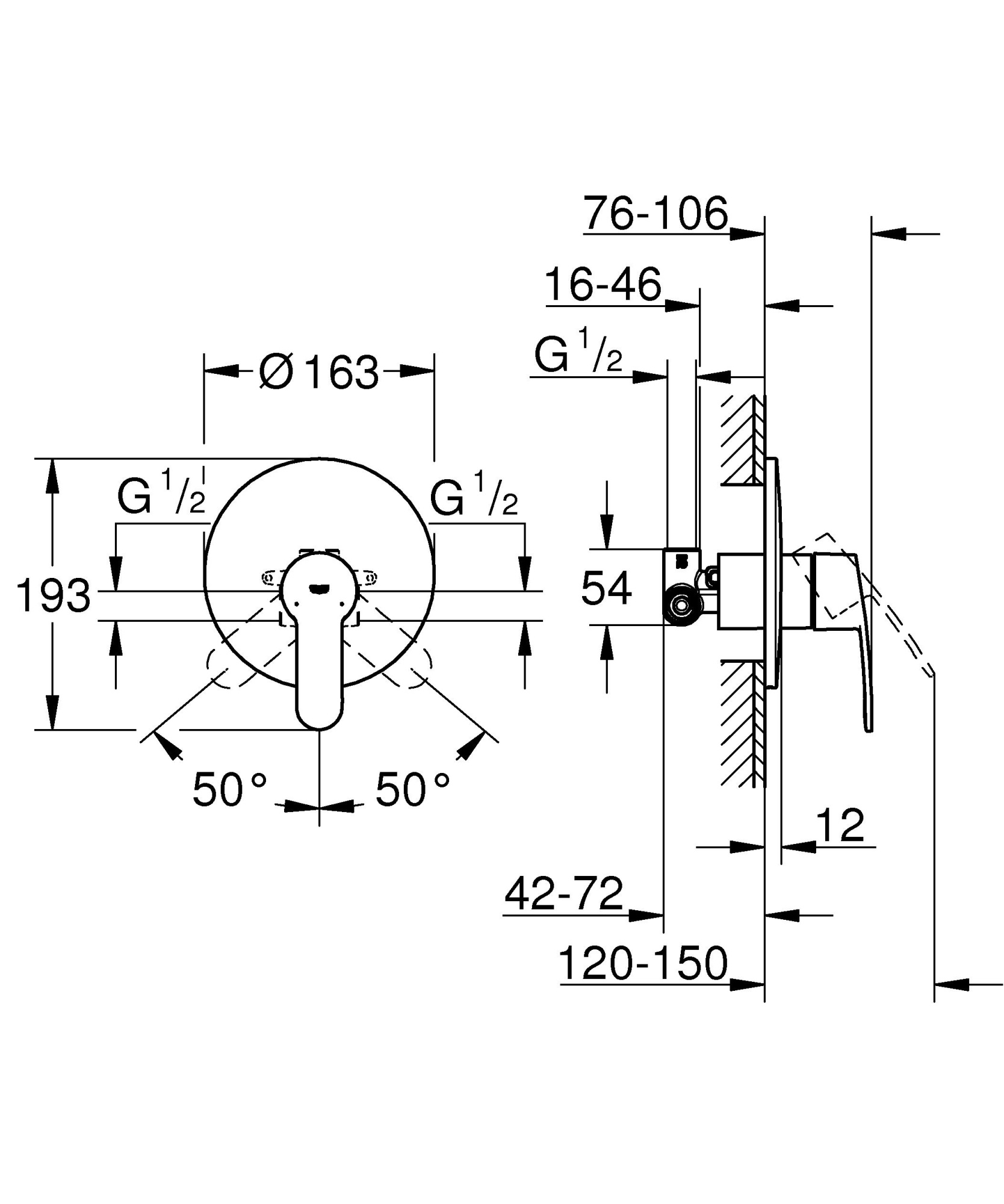 Смеситель Grohe Eurostyle Cosmopolitan 33635002 с внутренней частью