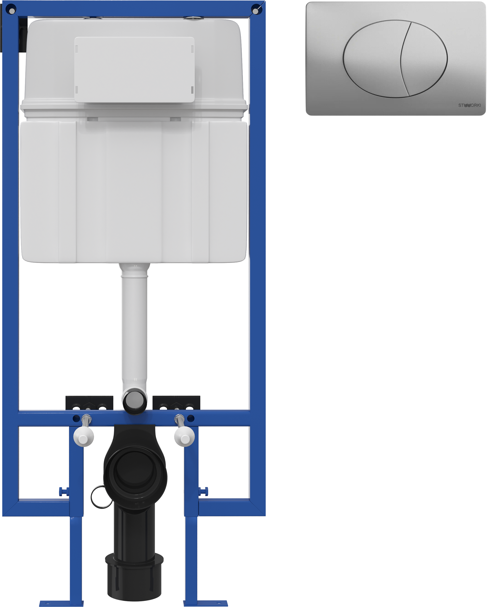 Система инсталляции для унитазов STWORKI 510163 с кнопкой смыва 230822 хром глянцевый
