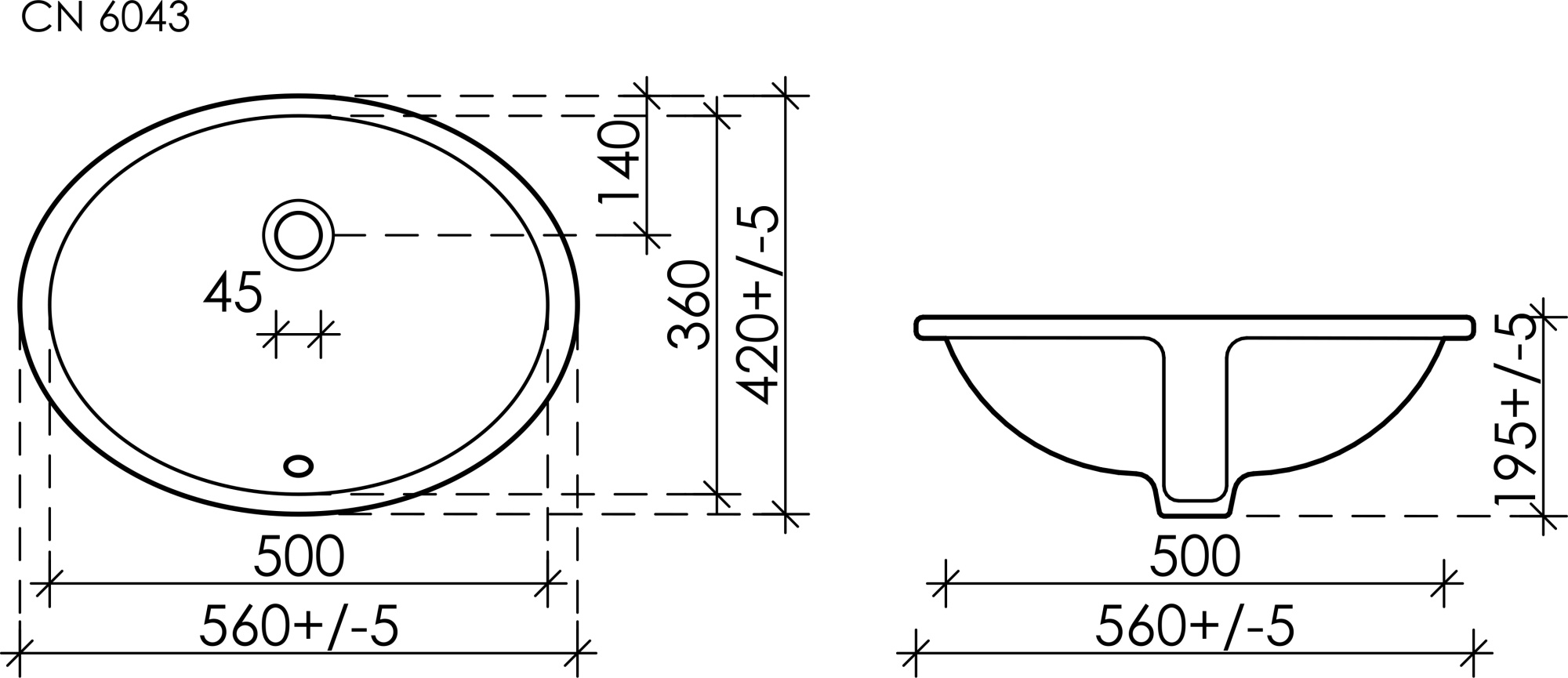 Раковина Ceramicanova Element 56 CN6043