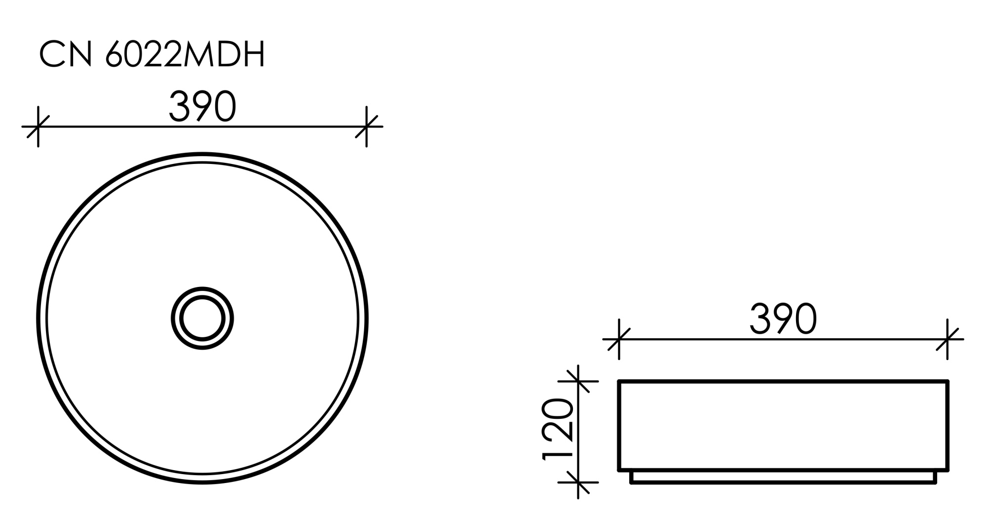 Раковина Ceramicanova Element 39 CN6022MDH