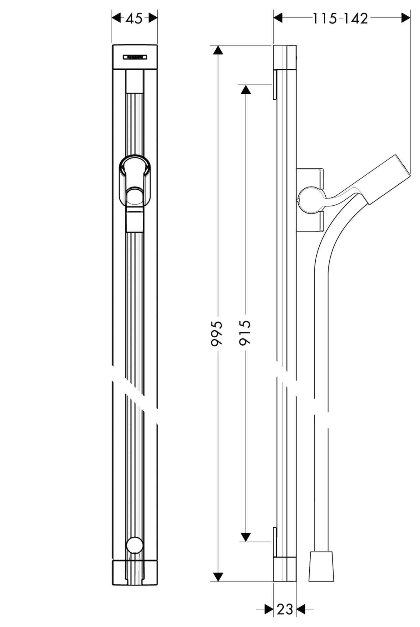 Душевая штанга Hansgrohe Raindance 27636000