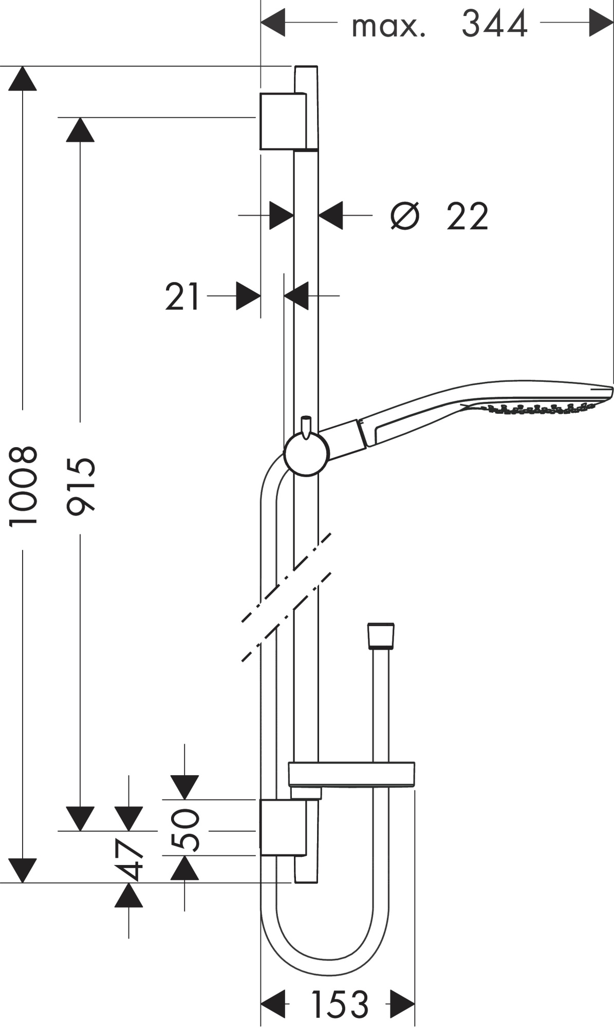 Душевой гарнитур Hansgrohe Raindance Select S 27803000