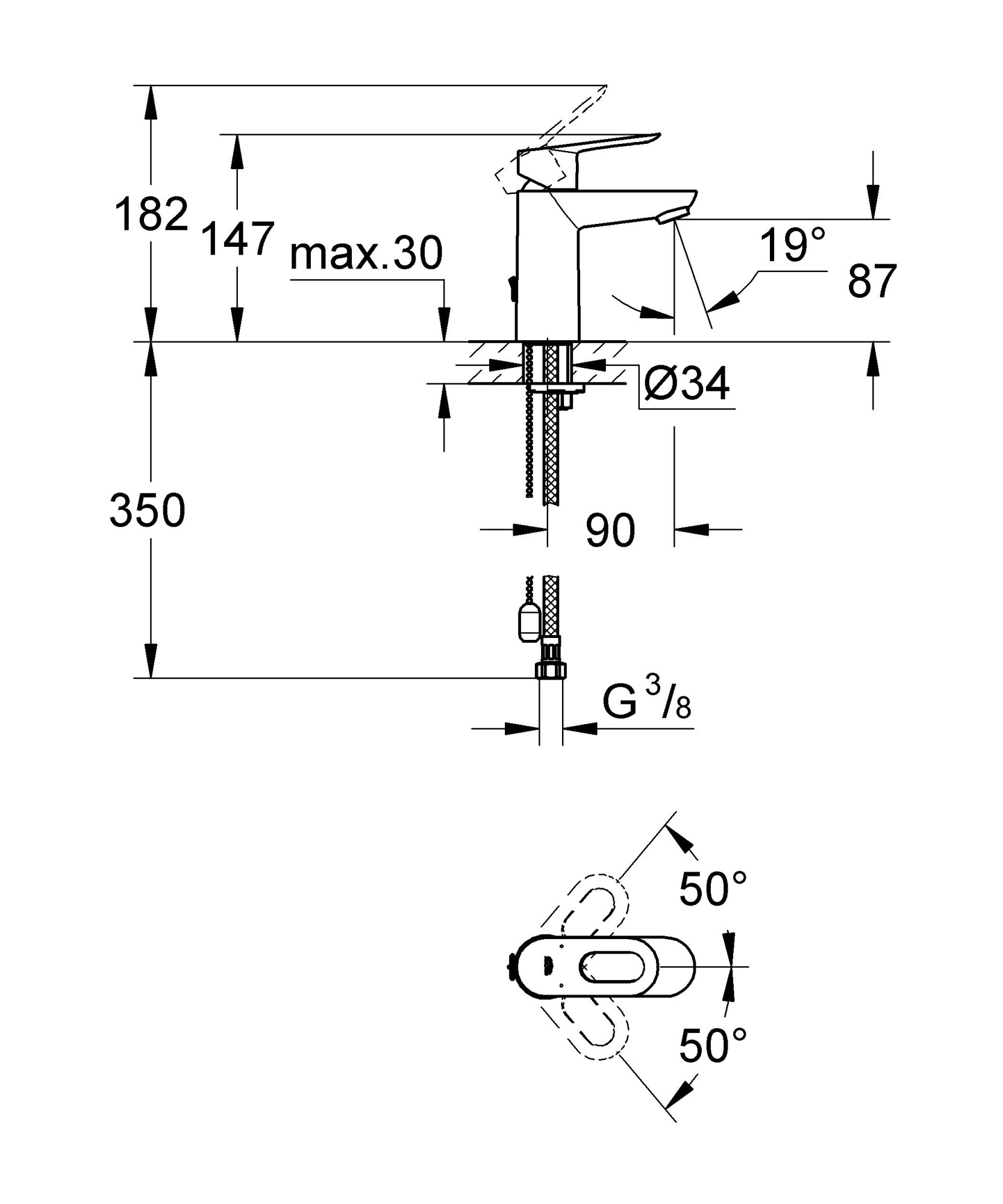 Смеситель Grohe BauLoop 23336000 для раковины