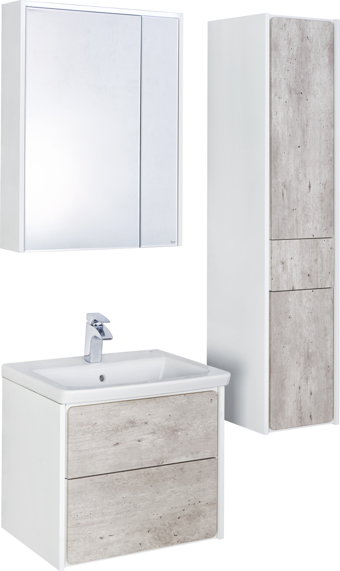 Зеркало-шкаф Roca Ronda 60 белый матовый/бетон LED