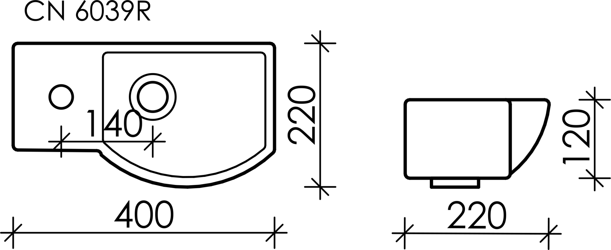 Раковина Ceramicanova Element 40 CN6039R