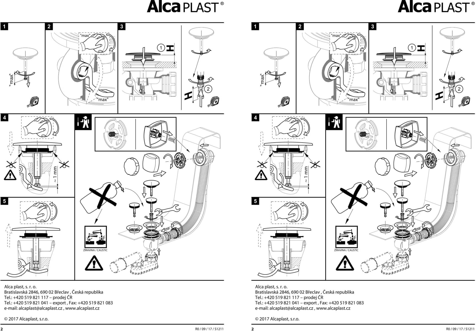 Слив-перелив AlcaPlast A55BLACK-120