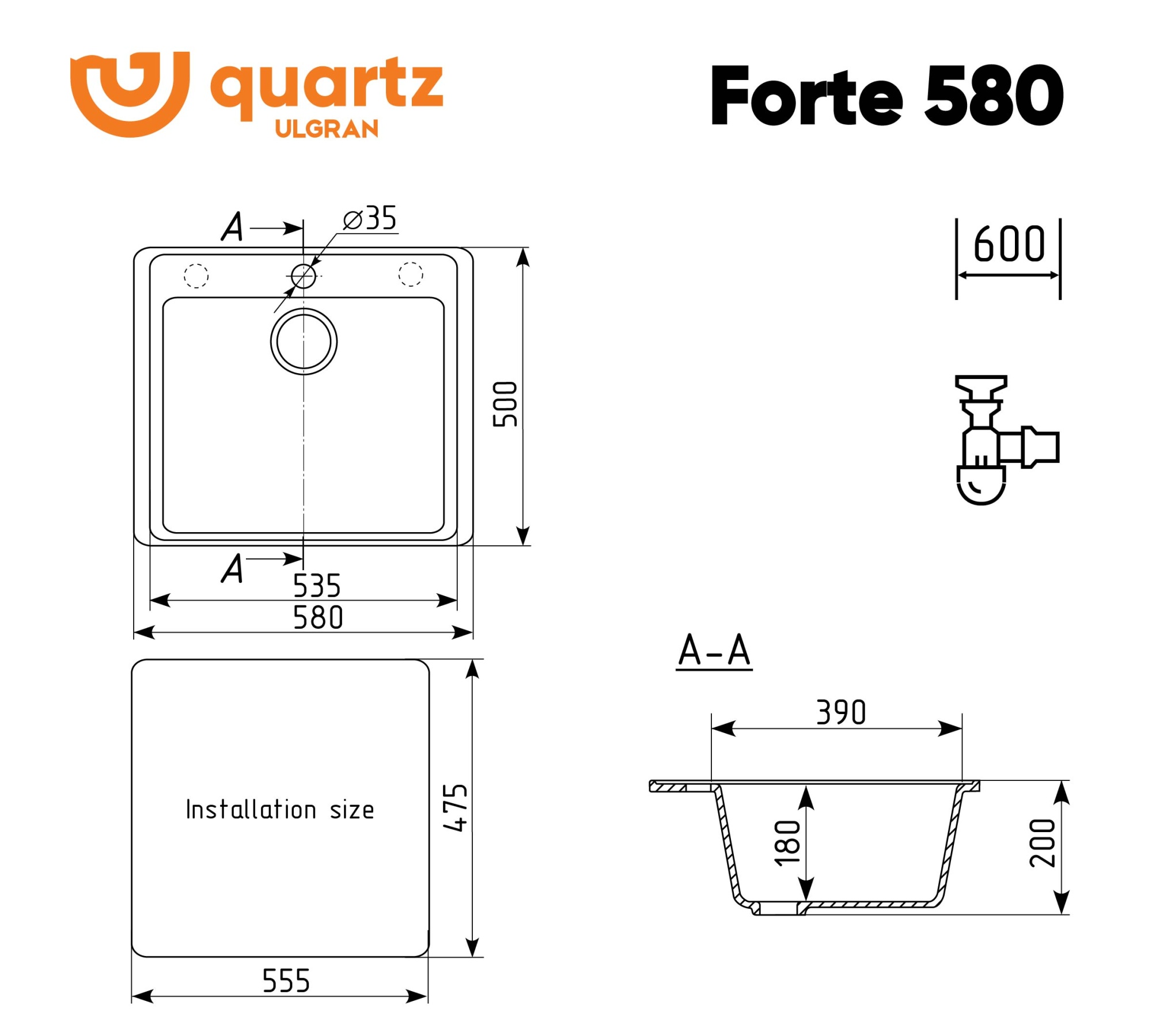 Кухонная мойка Ulgran Forte 580-03 Десерт