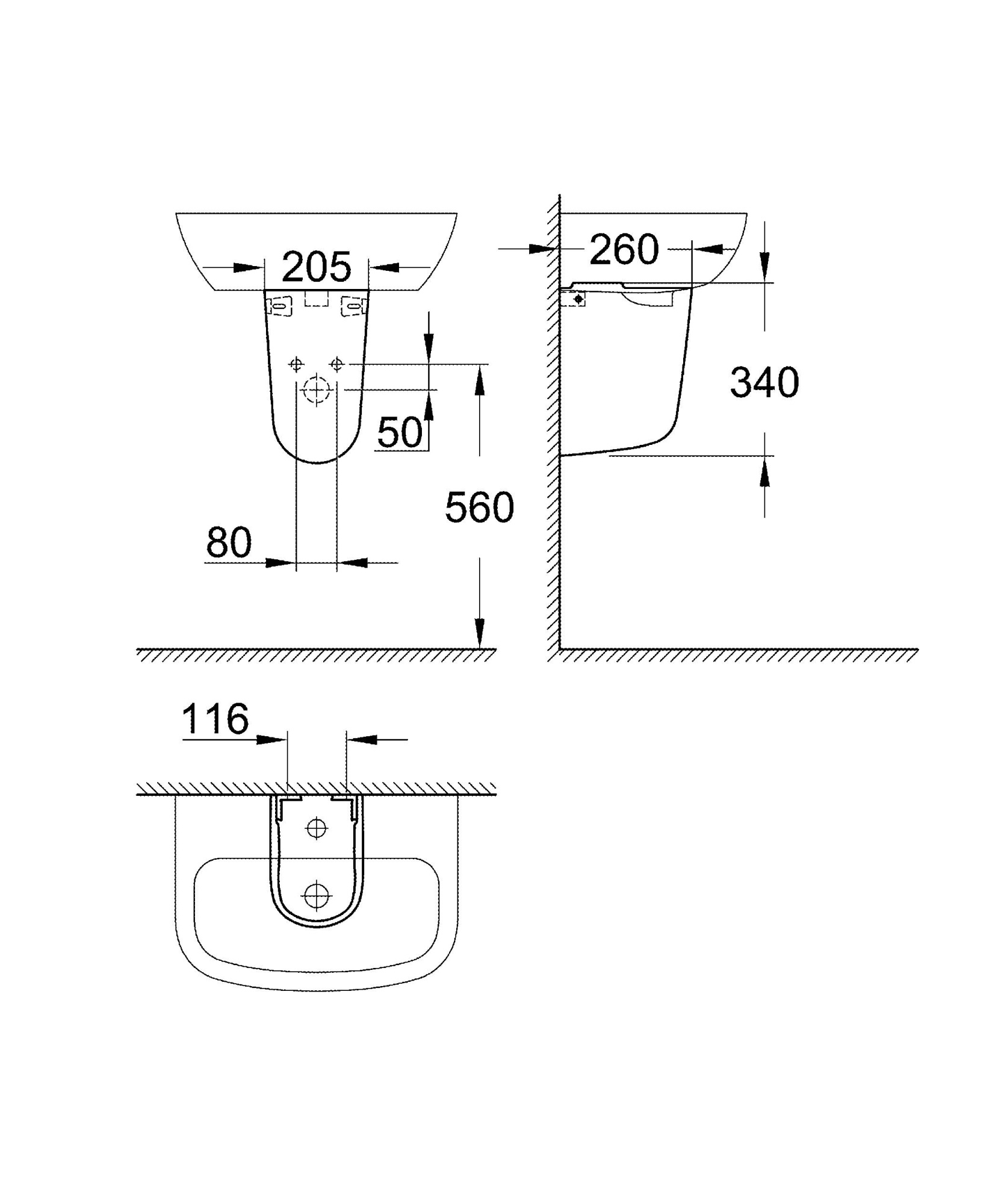 Полупьедестал Grohe Bau Ceramic 39426000