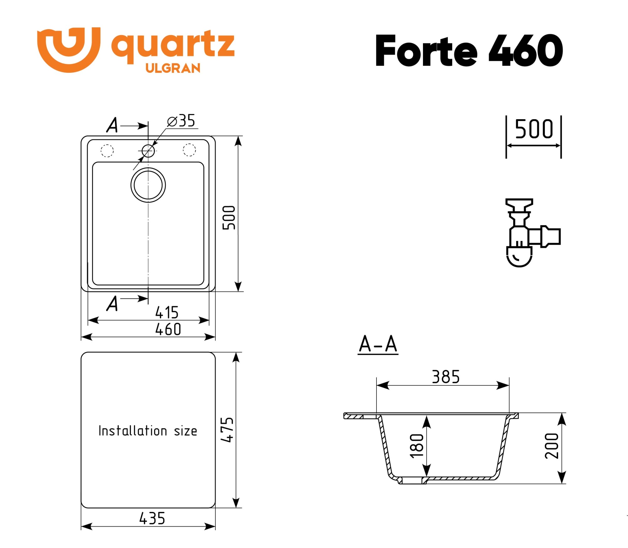 Кухонная мойка Ulgran Forte 460-01 Жасмин