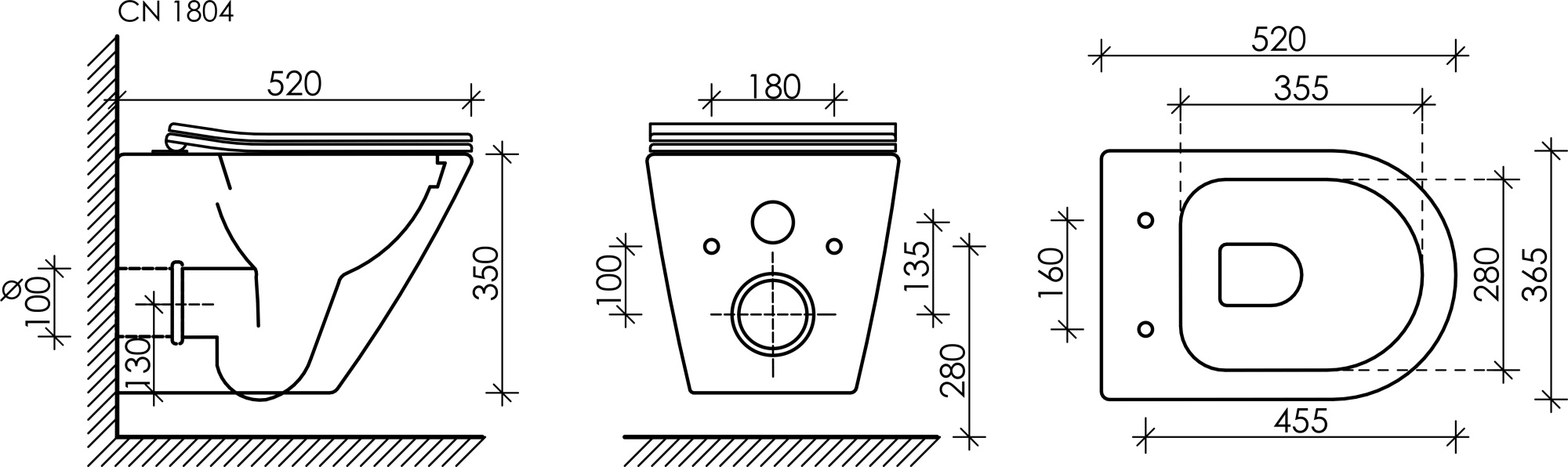 Унитаз подвесной Ceramicanova Highlight Rimless CN1804