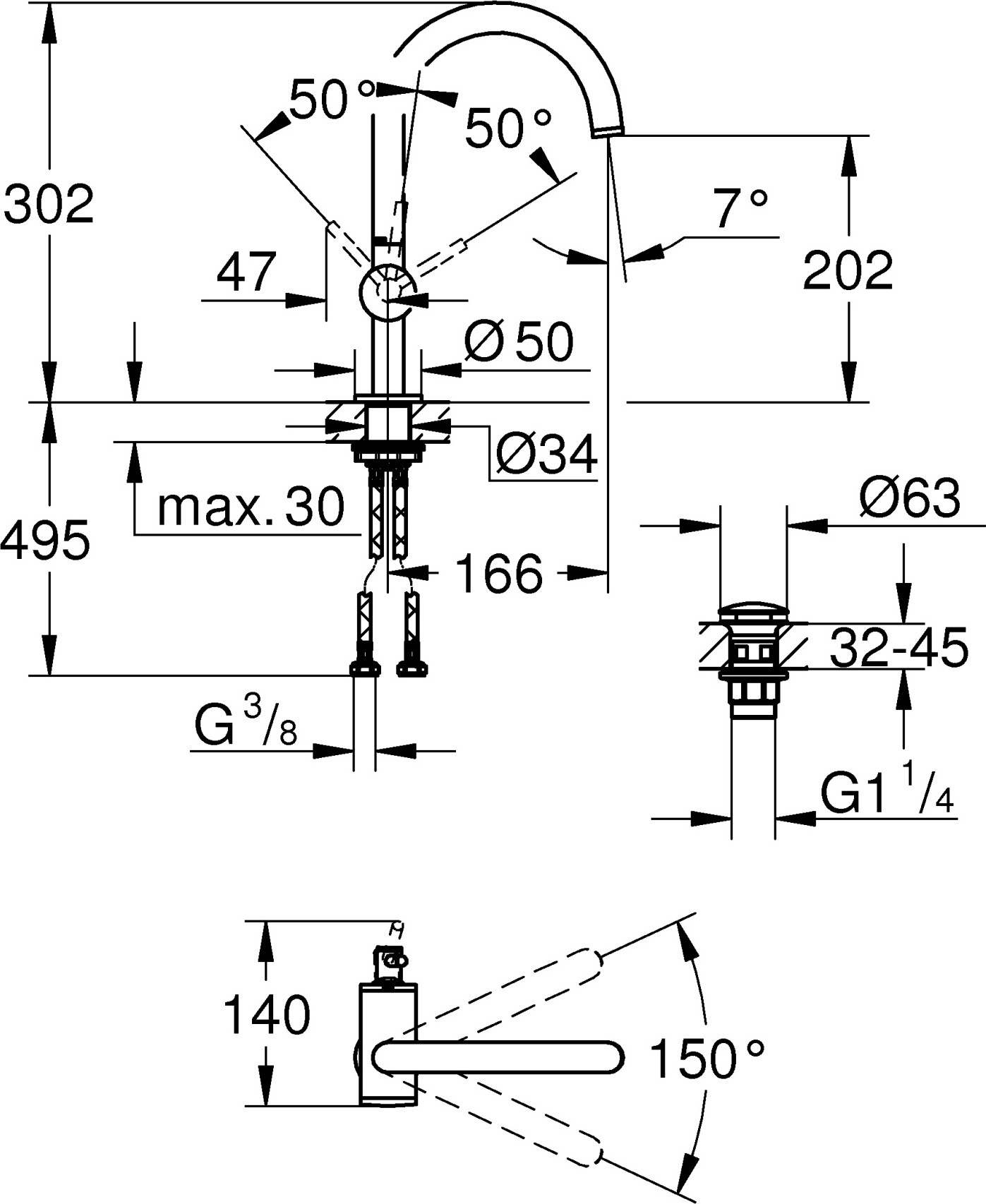 Смеситель Grohe Atrio New 32042003 для раковины