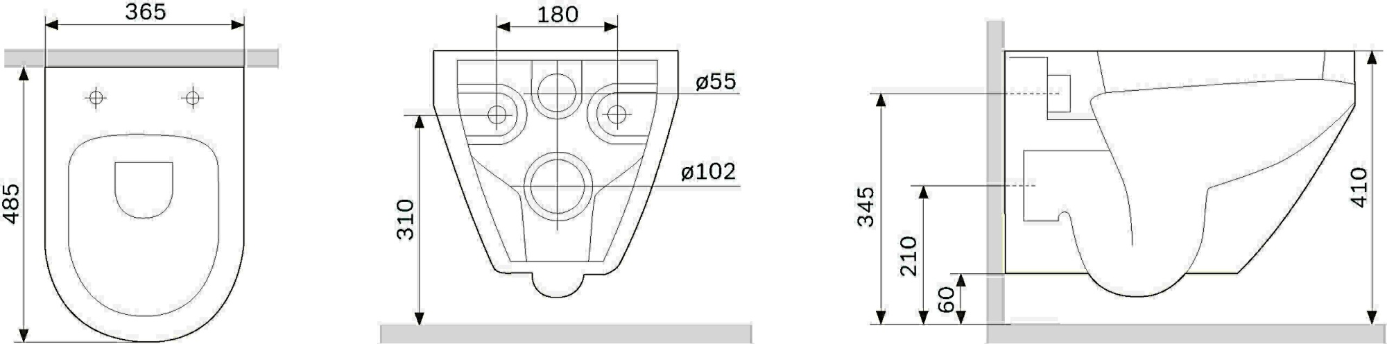 Унитаз подвесной Am.Pm Spirit V2.0 C701700MBSC