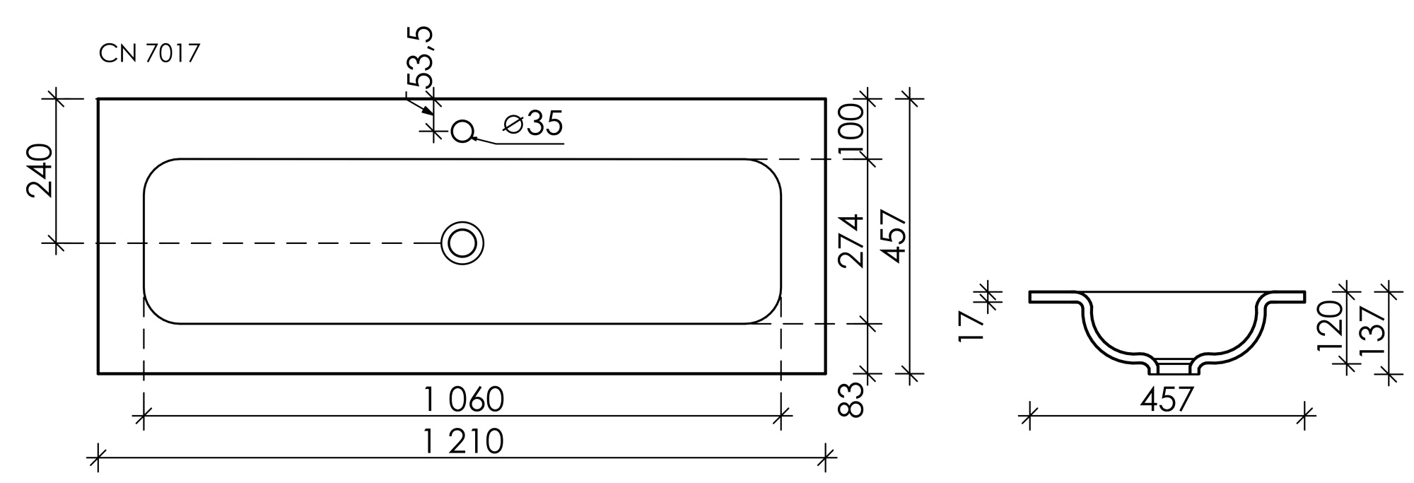 Раковина Ceramicanova Element 121 CN7017