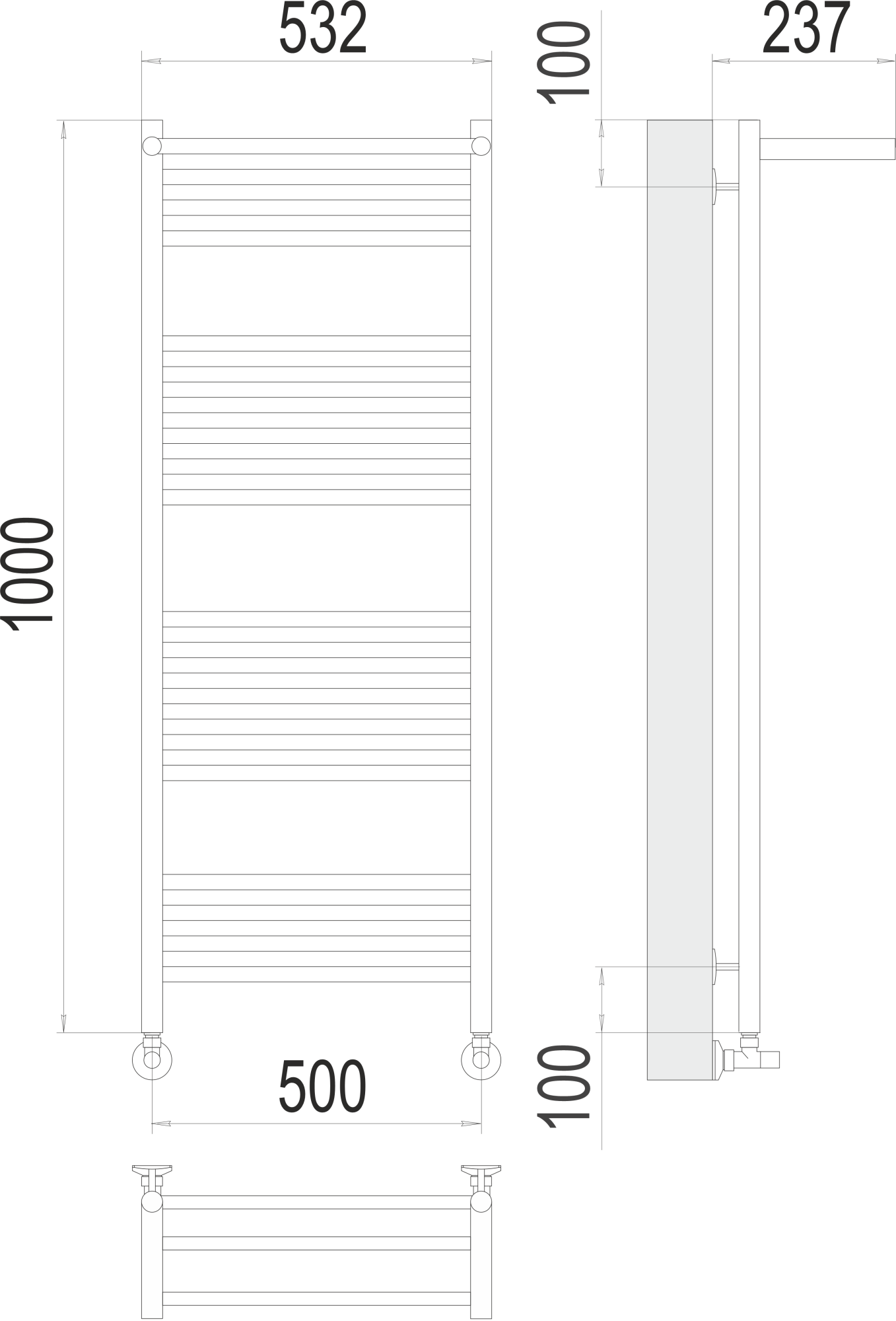 Полотенцесушитель водяной Terminus Standart Аврора с/п П20 50x100
