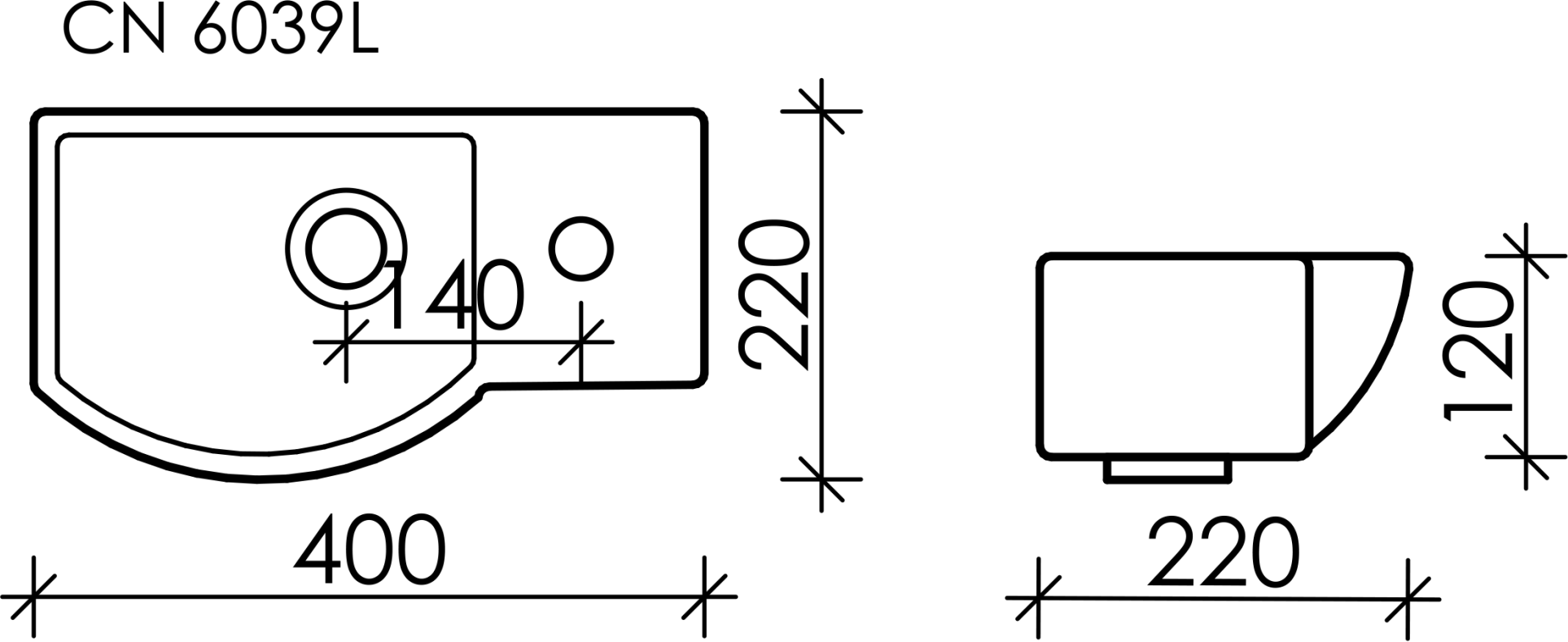 Раковина Ceramicanova Element 40 CN6039L