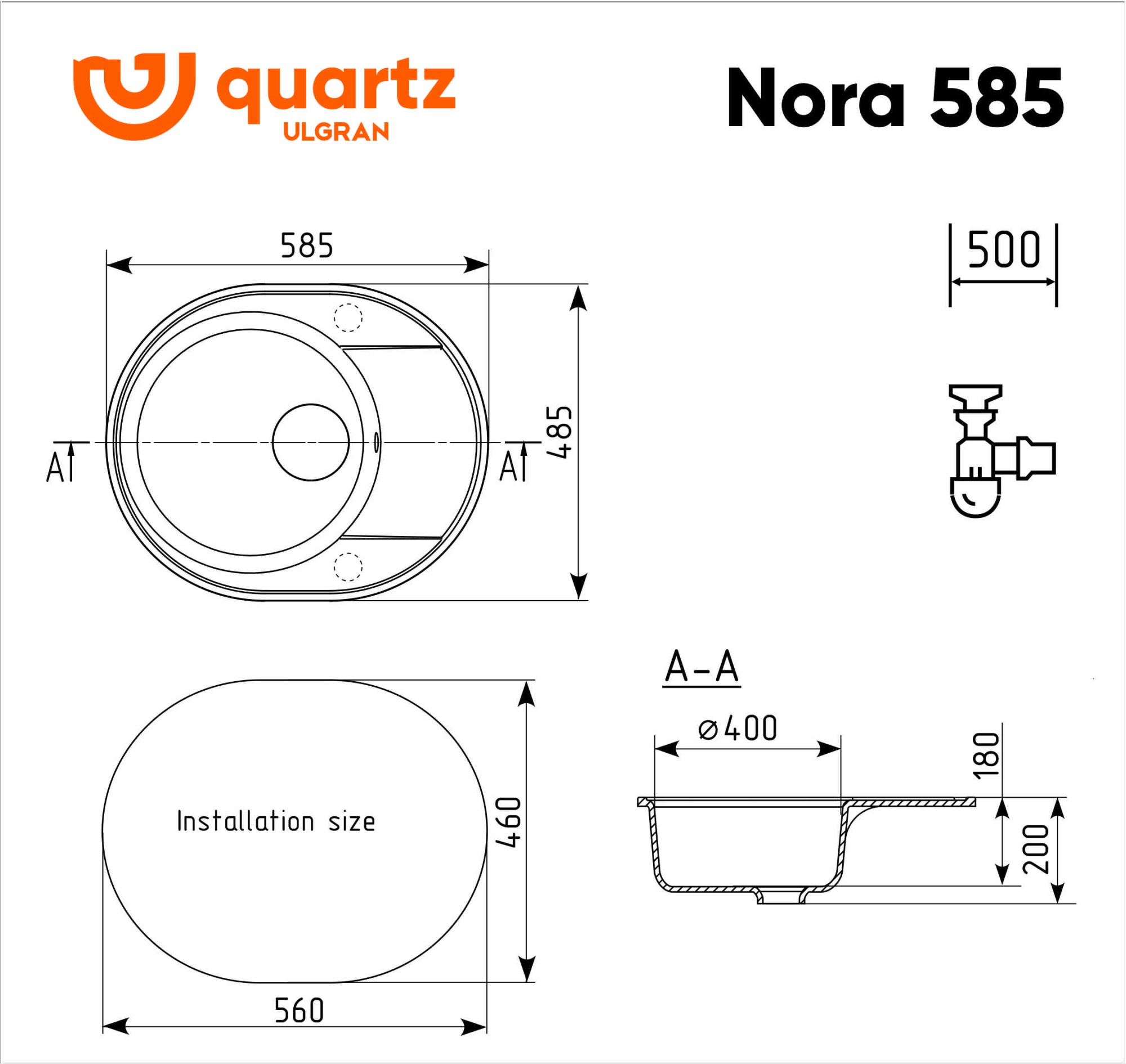 Кухонная мойка Ulgran Nora 585-03 Десерт