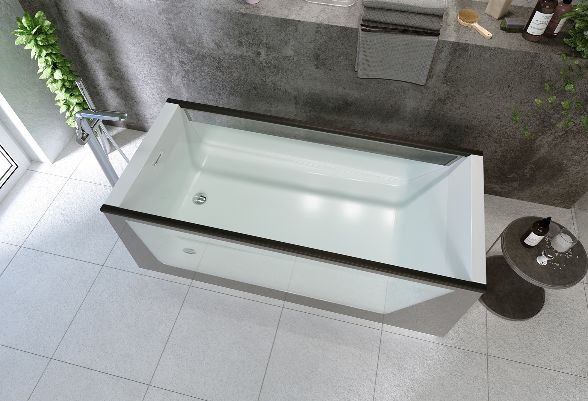 Акриловая ванна Aima Neo 170x75 2 стекла
