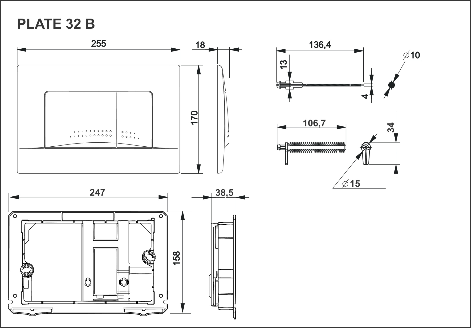 Кнопка смыва Roca Active 32B 8901130B1