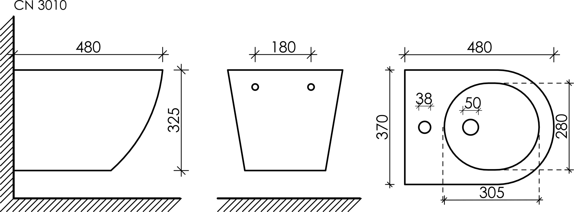 Биде подвесное Ceramicanova Forma CN3010