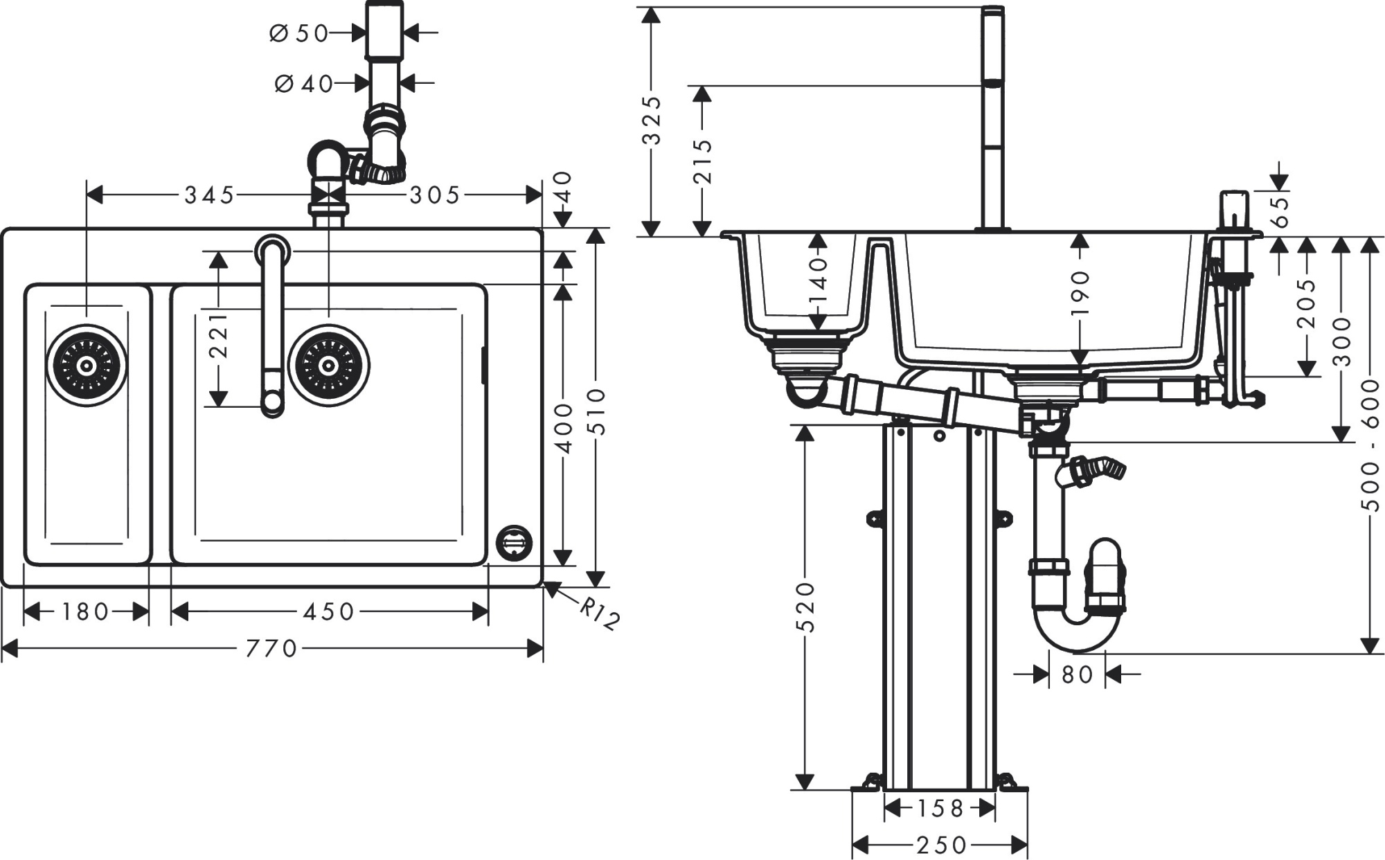 Комплект Hansgrohe C51-F635-09 43220000