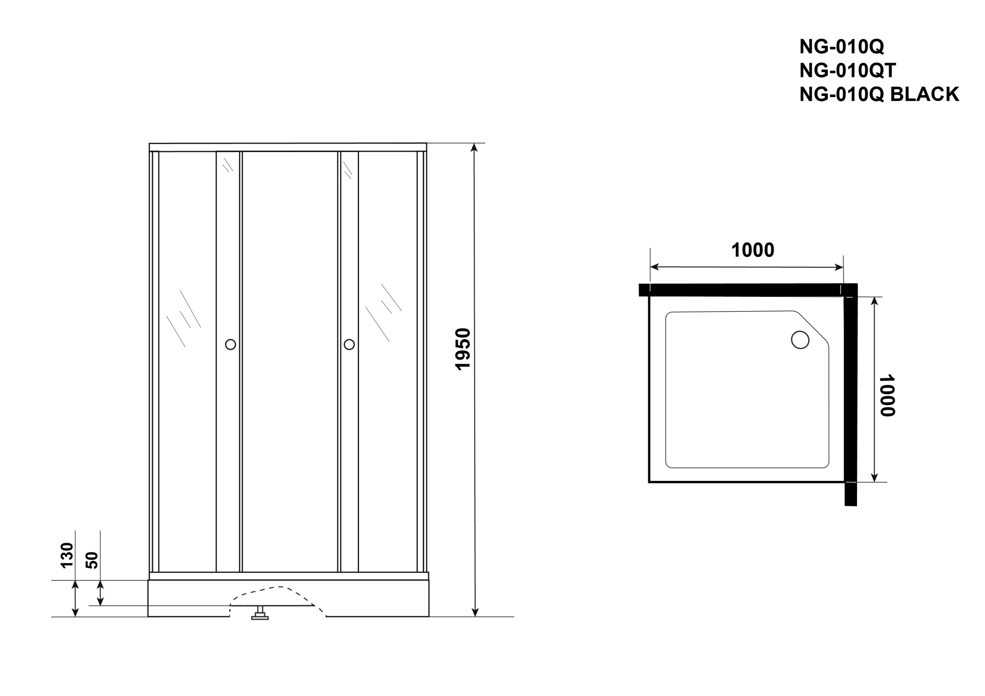 Душевой уголок Niagara Eco NG-010-14QT 100x100