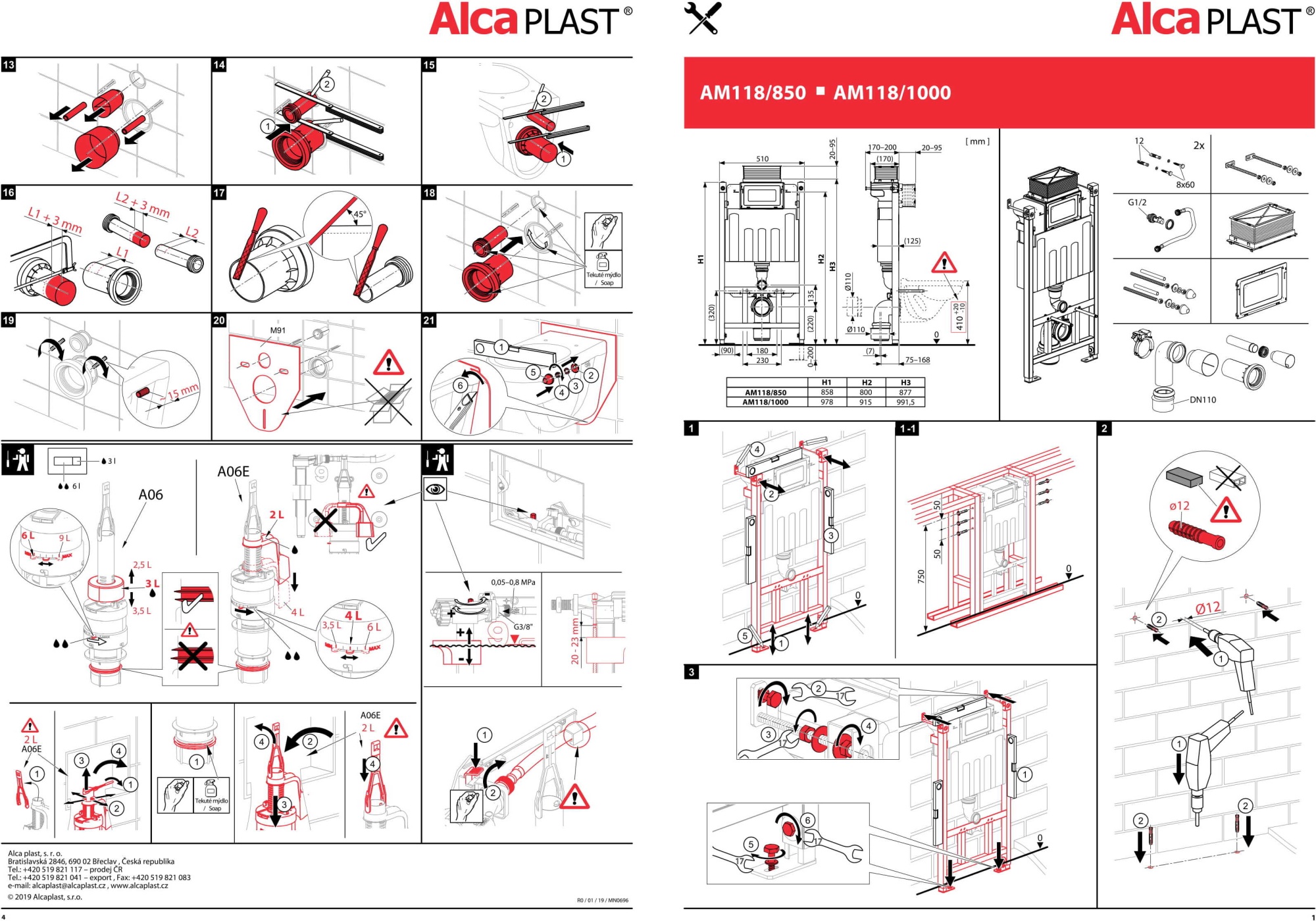 Инсталляция для унитазов AlcaPlast Sadromodul AM118/1000