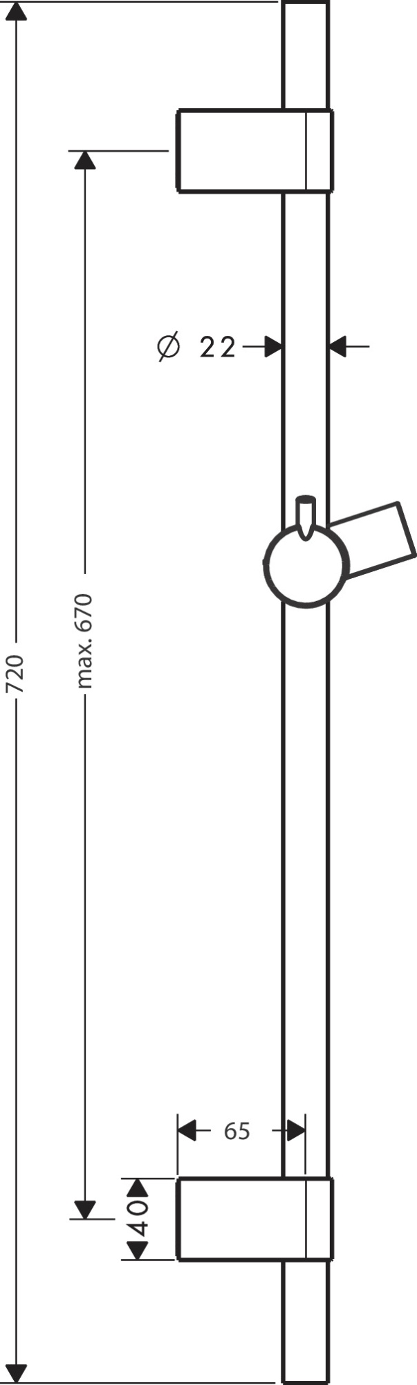 Душевая штанга Hansgrohe Unica S Puro 28662000