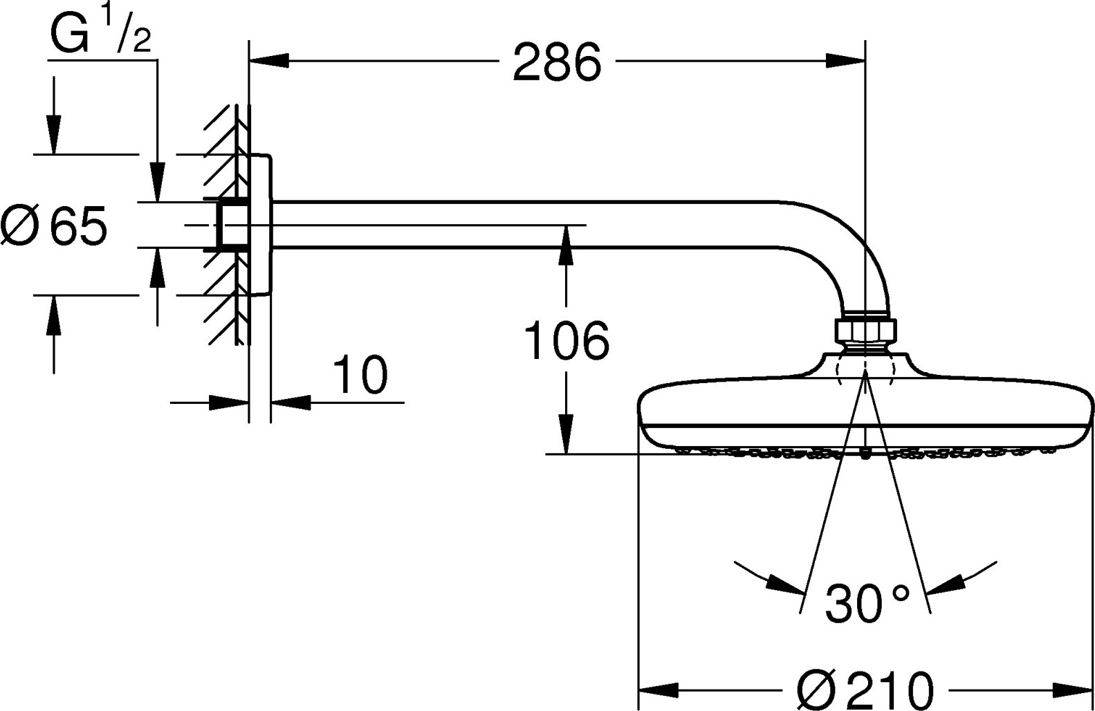 Верхний душ Grohe Tempesta 26412000