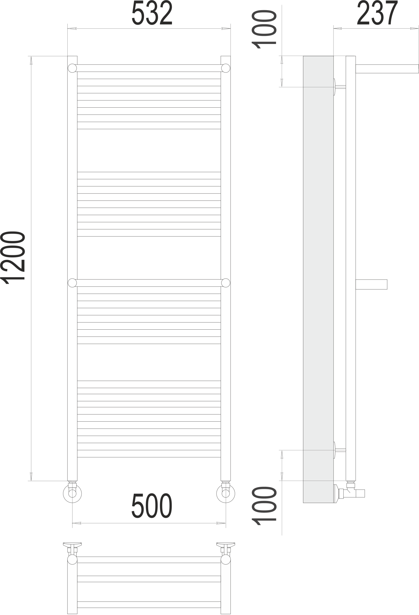 Полотенцесушитель водяной Terminus Standart Аврора с/п-2 П22 50x120